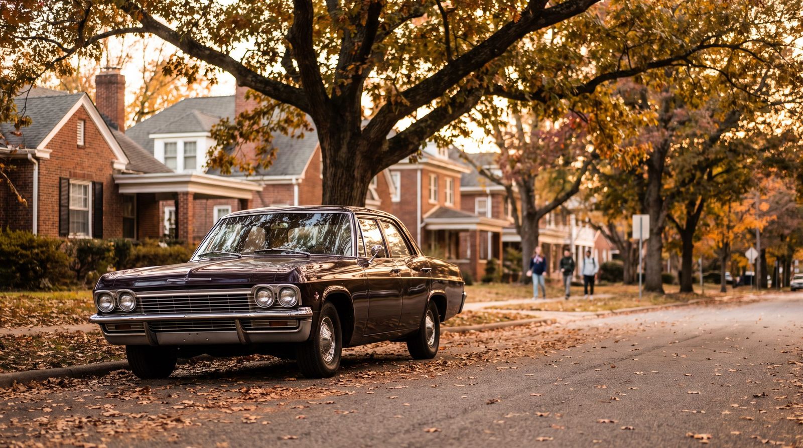 Clean car parked on a tree-lined street in a Tuscaloosa college neighborhood
